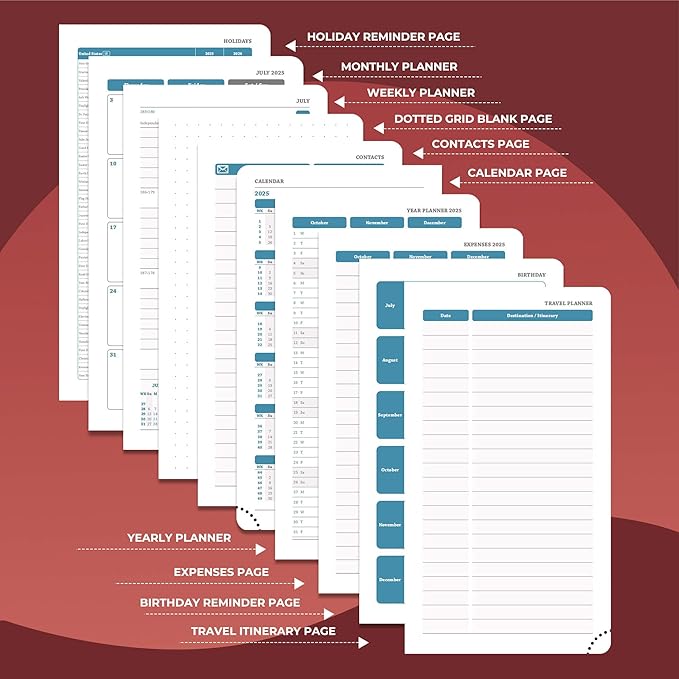 IN-LUXPRO Planner 2026 Daily Weekly and Monthly, 6.5"x3.75", 12 Months Spiral - Image 5
