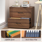 FATIGOS 2 Drawer File Cabinet, Wood Lateral Filing Cabinets, Wide Office File - Image 5
