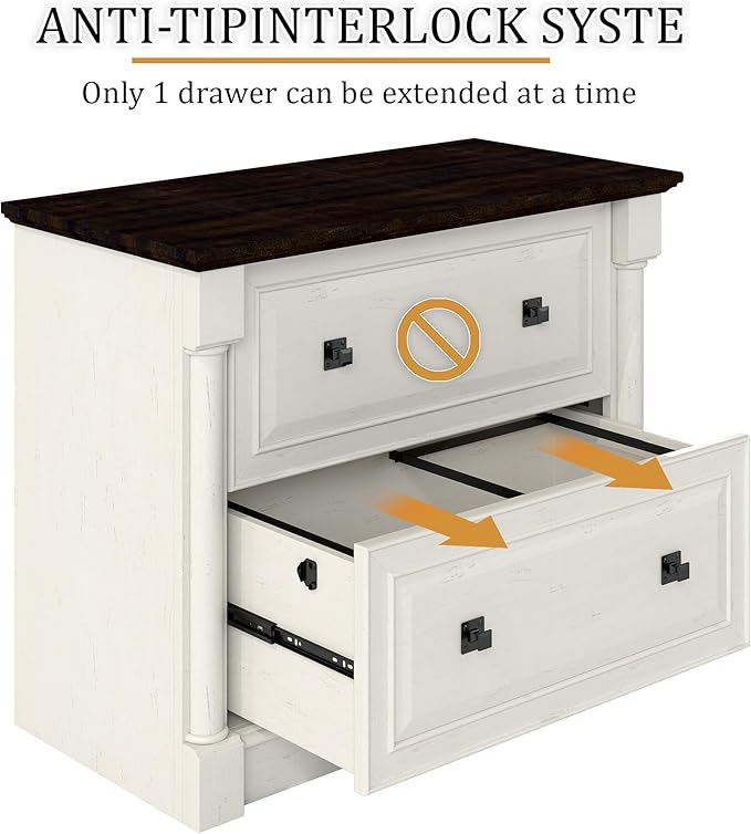 blini 2 Drawer File Cabinet Farmhouse Lateral File Cabinet - Image 5