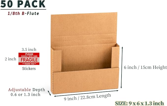 YUSHYIJIE 50 Pack 9x6x1.3 inch Small Shipping Boxes - Image 5