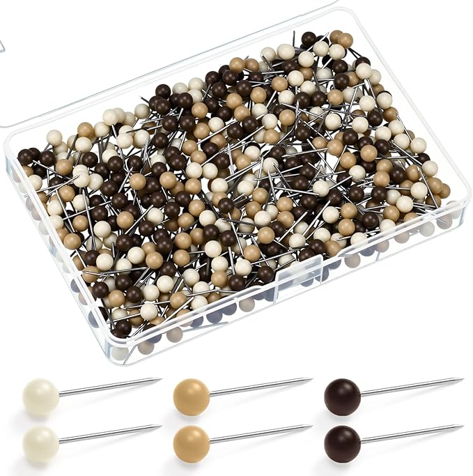 WILLBOND 500 Pack Map Push Pins Map Tacks Small Round Head Push Pins Thumb Tacks by Willbond+Technology+Limited