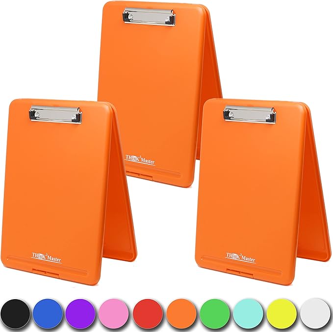Think2Master Orange Plastic Storage Clipboard. | 25% Heavier & Sturdier| Heavy by Think2Master