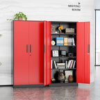 intergraet metal storage cabinet with adjustable shelves, garage shown in use