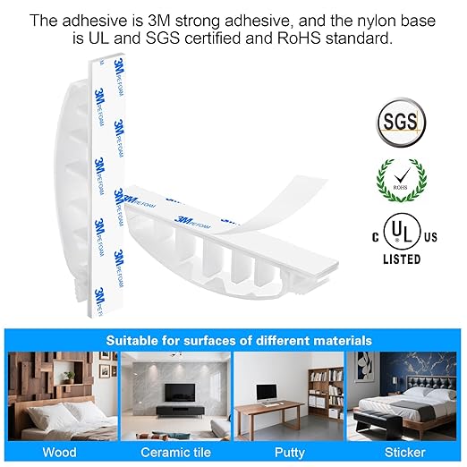 XHF 30pcs Adhesive Cable Wire Clips White, Outdoor Cable Management Wire - Image 5