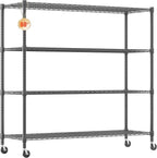 Homdox 60”W Storage Shelves, 4 Tier Heavy Duty Wire Shelving Unit by HOMDOX