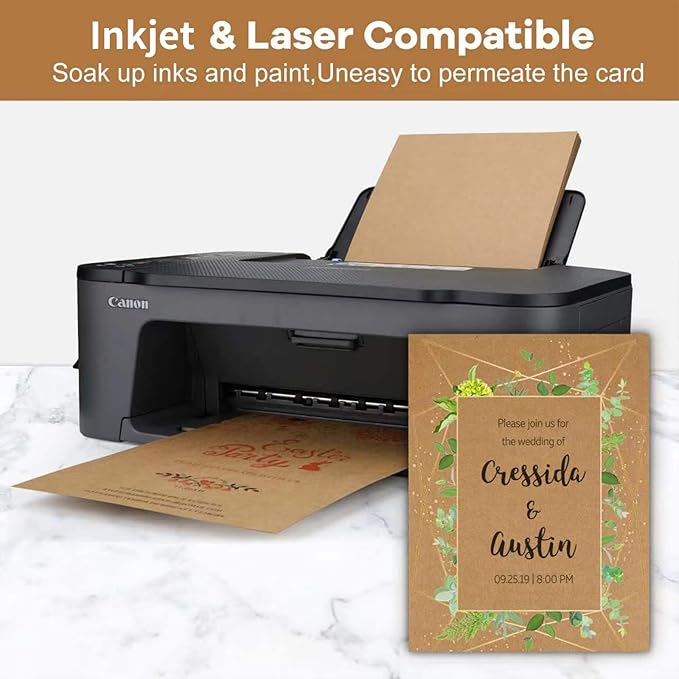 24 Sheets Brown Cardstock 8.5 x 11 Kraft Paper, Goefun 80lb Card Stock Printer - Image 3