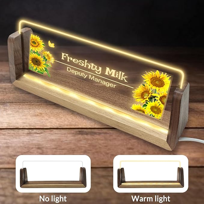 Personalized Light Up Acrylic Desk Name Plate Custom LED Name Plate - Image 5