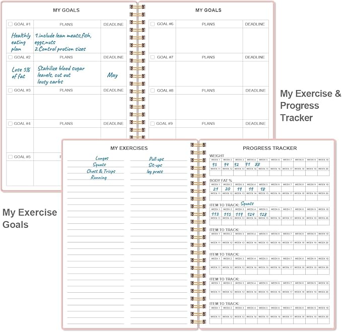 Fitness Journal for Women & Men, A5 Workout Journal/Planner Daily Exercise Log - Image 4