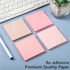 Thenshop 12 Pads Pink Sticky Notes 3''x3'', Self Stick Notes Pads Pink Office - Image 5