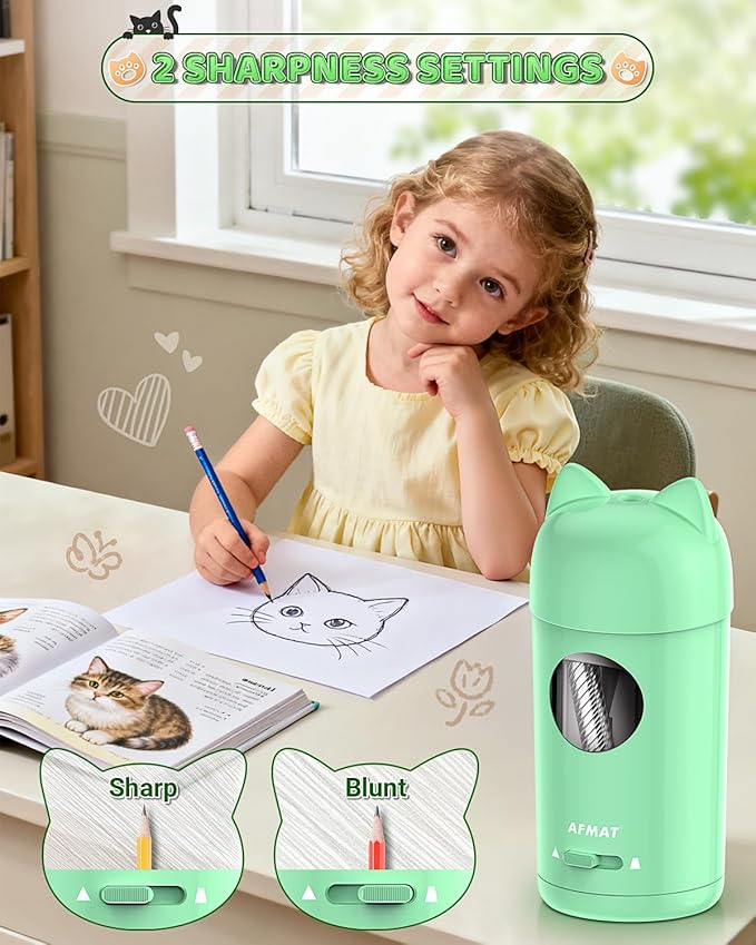 AFMAT Electric Pencil Sharpener, Fully Automatic Pencil Sharpener - Image 4