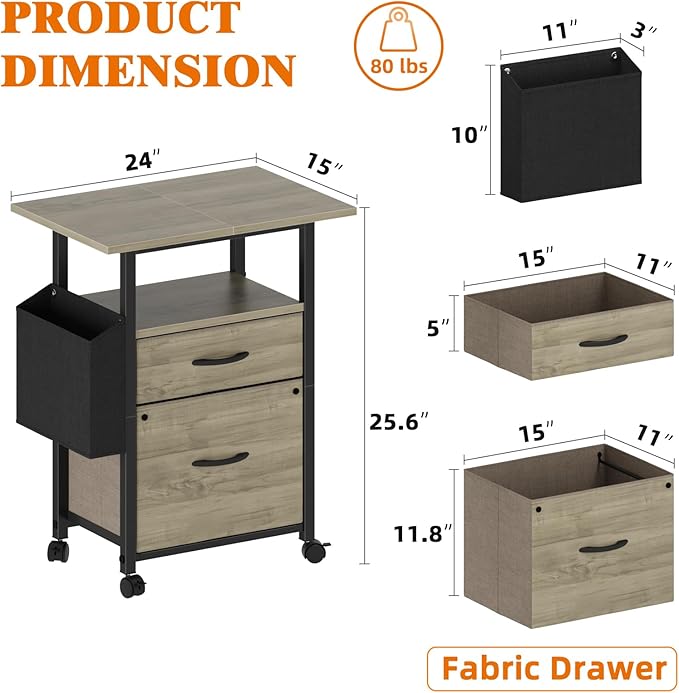 GYIIYUO 2 Drawer File Cabinet - Image 3