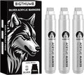 BIGTHUMB 3 Pcs Silver Jumbo Permanent Markers: 15mm Wide Tip Thick Acrylic by BIGTHUMB