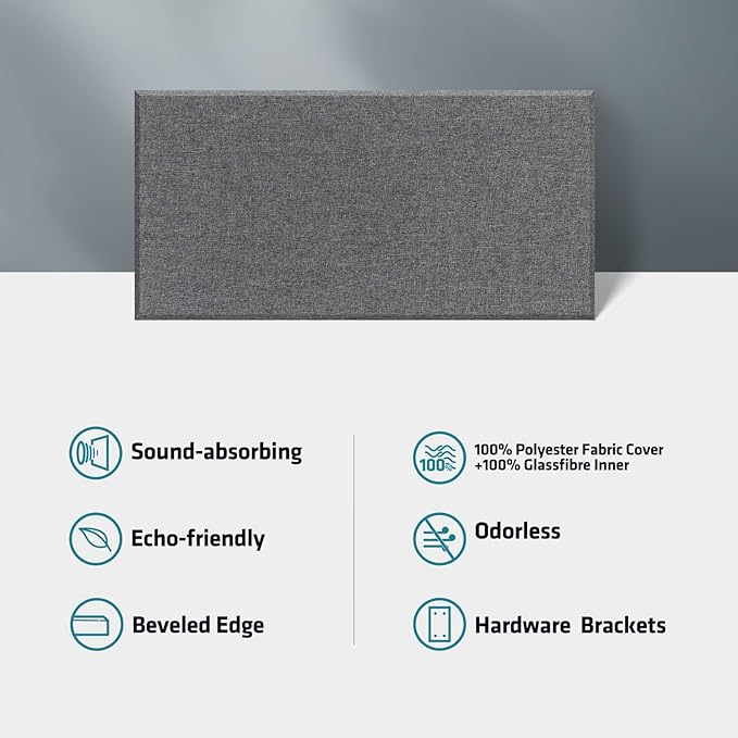 23.62" X 11.81" X 2" Fiberglass Wall Panel, 4 Pack Acoustic Panels, Acoustic - Image 6