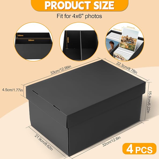 REAQUE 4 Pack Photo Storage Boxes - Image 3