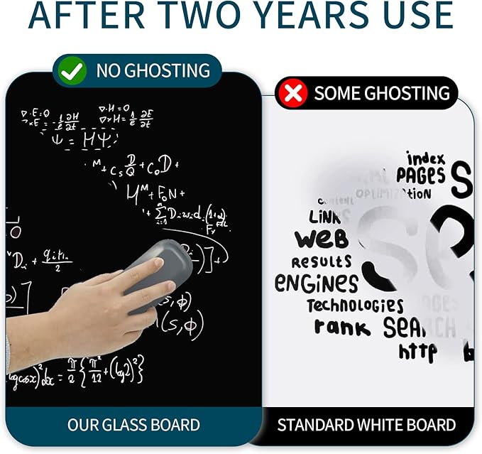 Magnetic Whiteboard, Tempered Glass White Board Frameless, Home School Supplies - Image 5
