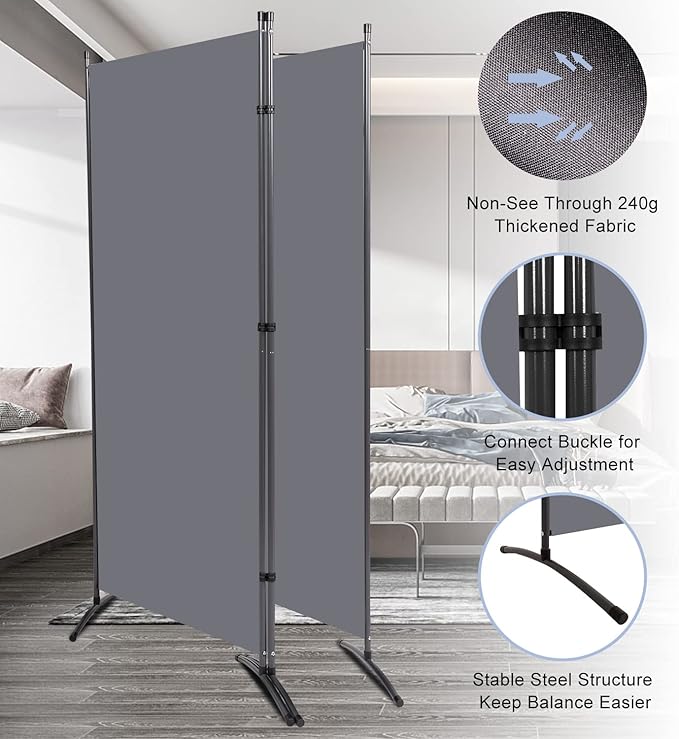 Room Divider 6FT Folding Privacy Screens, 3 Panel Partition Room Dividers - Image 4