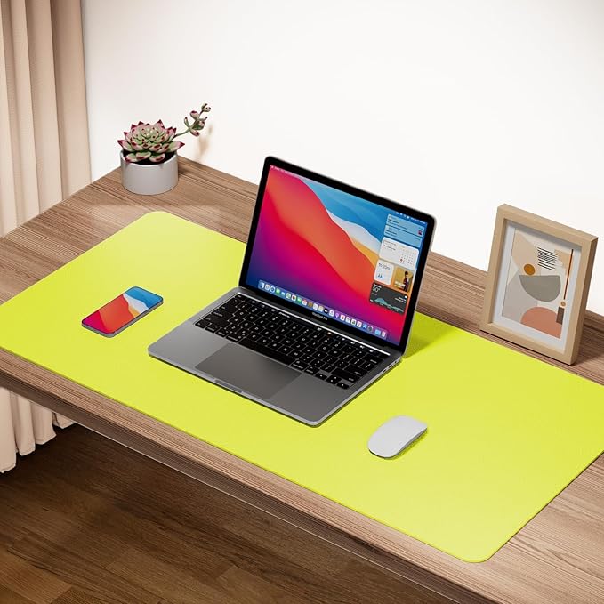 Boutilon Leather Desk Pad Protector, Non-Slip Mouse Pad, Laptop Desk Pad - Image 2