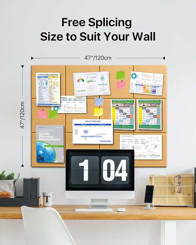 Large Cork Boards for Walls, Cork Boards for Office Decor, Felt Board - Image 2