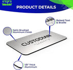 ADASigns Custodian Closet Sign 7" W x 4" H Durable Brushed Aluminum - Image 4