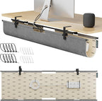 2-in-1 Under Desk Cable Management Tray & Privacy Panel, Dual-Sided Felt Cord by ERGOCOLLECT