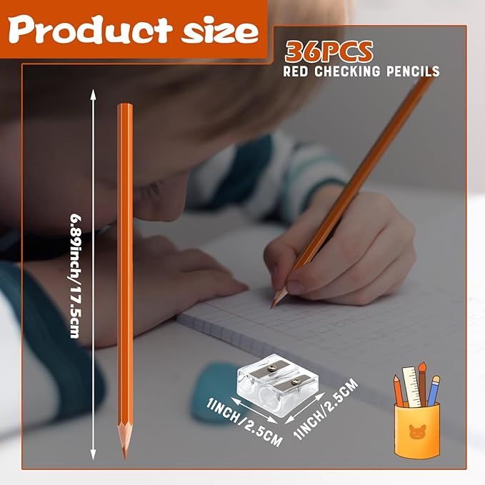 sqzrmdcg 36 PCS Orange Colored Pencils, Pre-sharpened Professional Wooden Art - Image 2