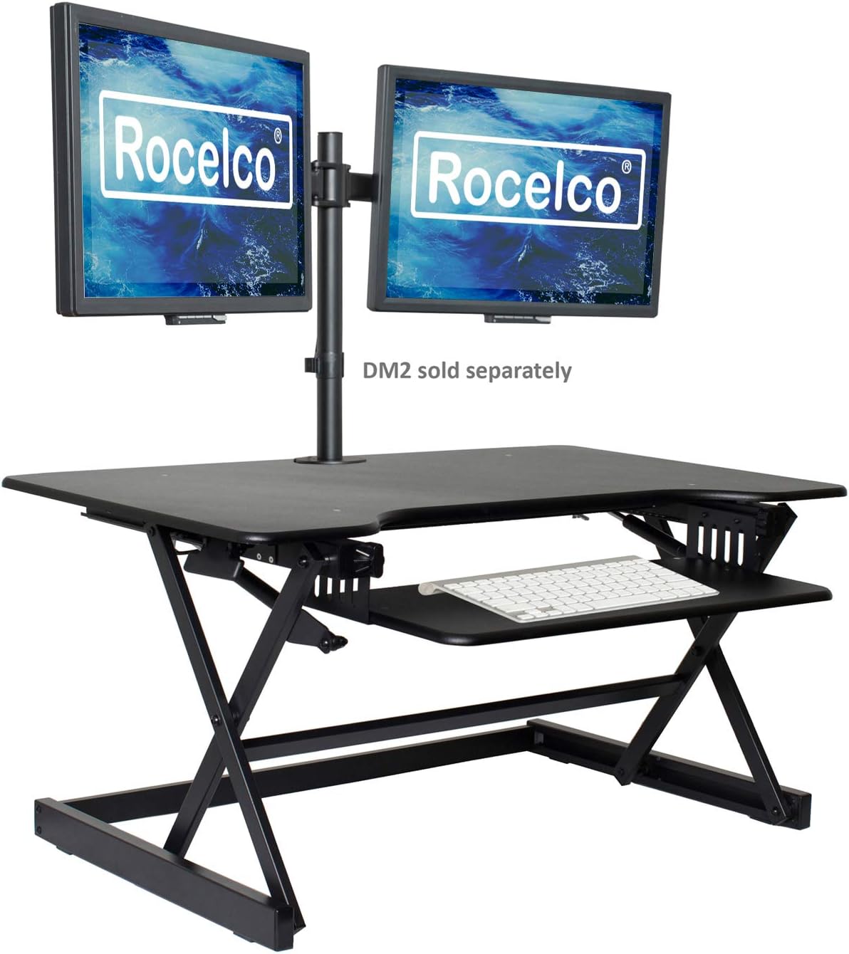 Rocelco 38" Large Height Adjustable Standing Desk Converter