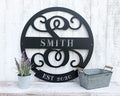 RealSteel Personalized Family Name Monogram Metal Sign – Custom Split Letter by RealSteel