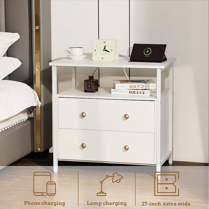Edbuosy 27 inch Wide Night Stand Set 2 - Image 4