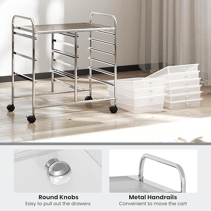 GOFLAME 9-Drawer Rolling Storage Cart, Mobile Utility Cart - Image 5