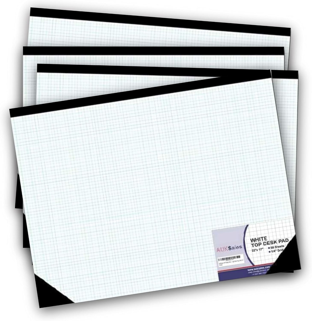 AUKSales TOP Sturdy Graph Desk Pad, 1/4 Quad Grid, 50 Sheets Per Pad, 80 GSM