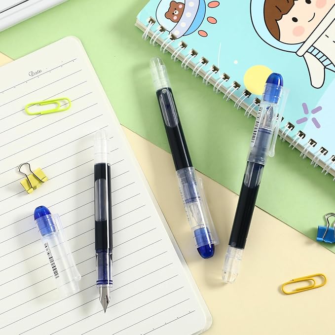 Crtiin 36 Pcs Disposable Fountain Pens, Back to School Quick Drying Ink Pen - Image 7