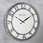 Presentime & Co 13" Farmhouse Series Wall Clock, Quartz Movement, Shiplap Style - Image 2