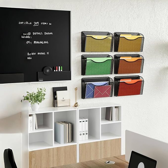 MINDEPOT Magnetic Wall File Organizer, Hanging Wall Mounted File Folder Binder - Image 7