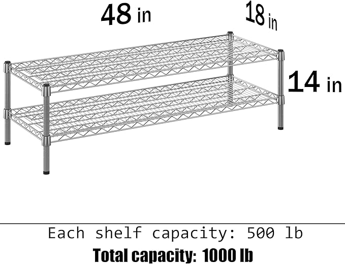 Regal Altair 18" Deep x 48" Wide x 14" Height Wire Shelving Kit | 2-Tier | NSF - Image 3