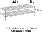 Regal Altair 18" Deep x 48" Wide x 14" Height Wire Shelving Kit | 2-Tier | NSF - Image 3