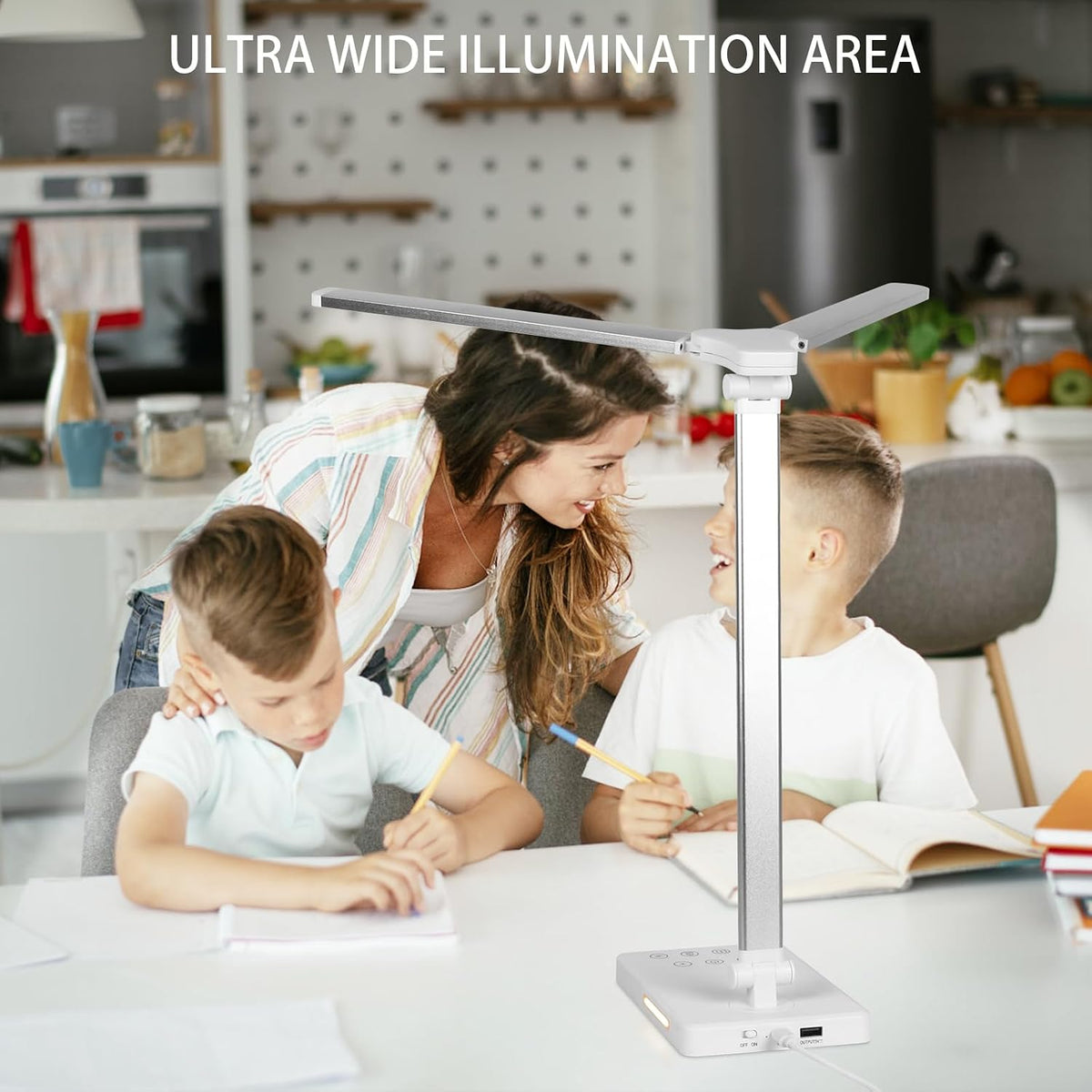 Semlos LED Desk Lamps for Home Office Dual Head Foldable Computer Desk Lamp