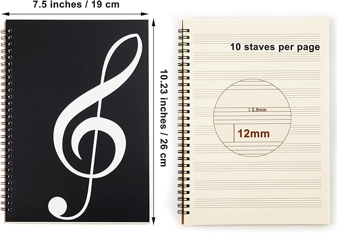 MoHern Blank Sheet Music Notebook, 160 Pages Composition Staff Paper Notebook 2 - Image 5