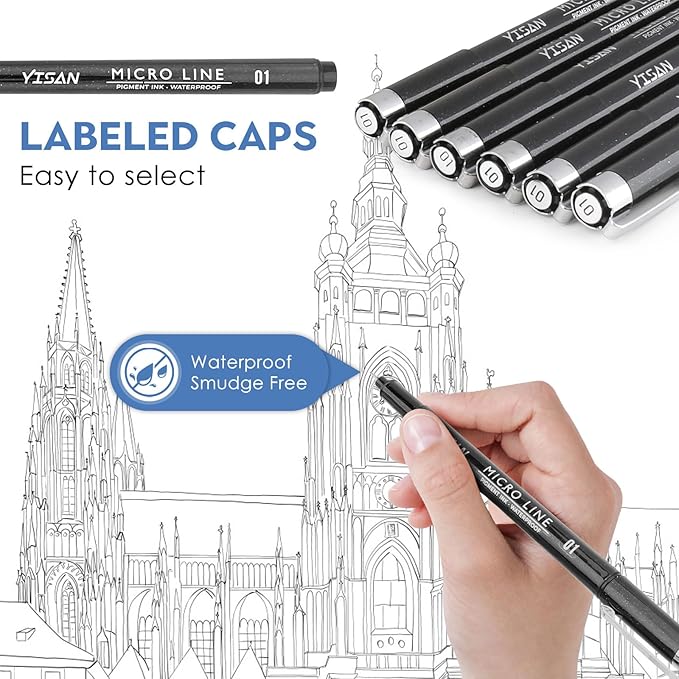 YISAN Ultra Fine Tip Pens Black 01, Extra Fine Point Writing Ink Pens, 0.25mm - Image 3