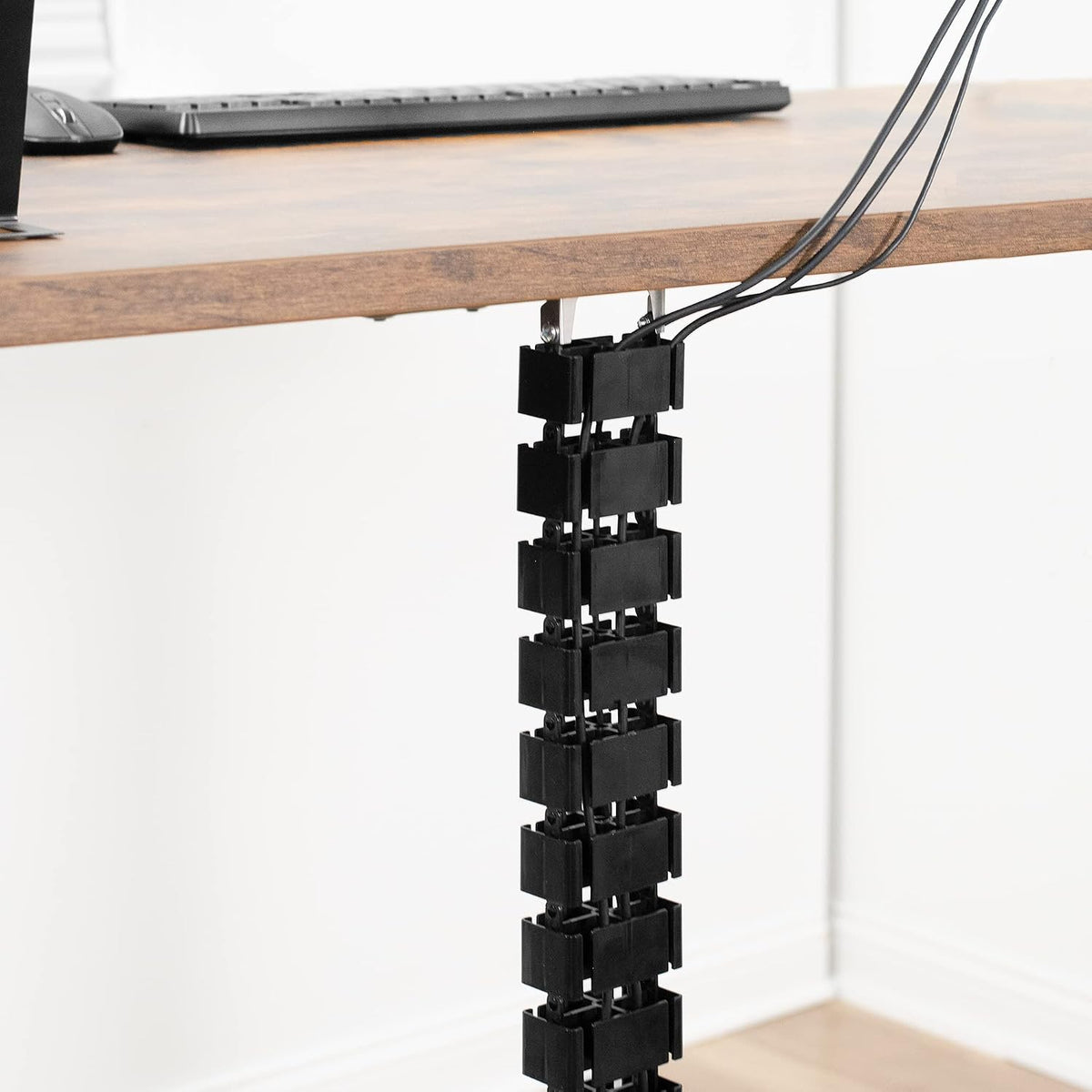 VIVO Black Under Desk Vertebrae Cable Management Kit, DESK-AC01C
