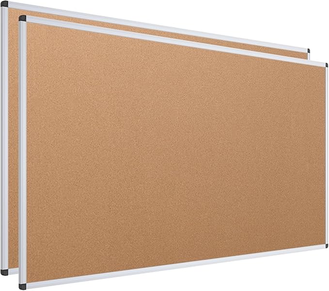 VIZ-PRO Cork Notice Board Bulletin Board, 96 X 48 Inches by VIZ-PRO
