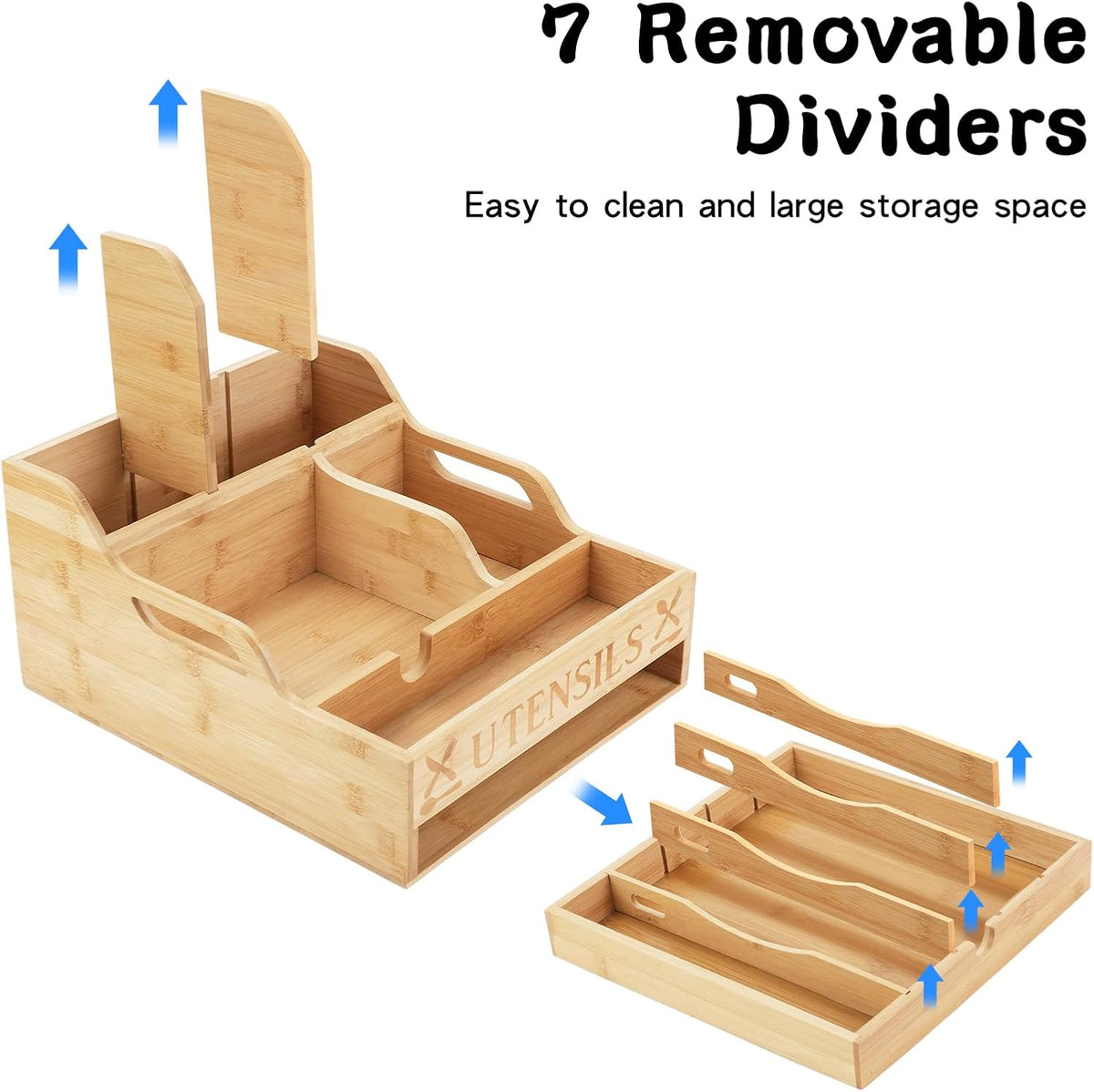 Kitchen Utensil Holder with Drawer, Farmhouse Spatula Organizer for Counterto...