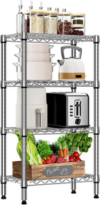 M MZG 1000 lbs 4 Tier Shelf Metal Storage Shelves Wire Rack Closet Organizers by MEIGAOPLASTICANDMETALHKCOLIMITED