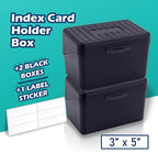 Olivo Index Card Holder Box 3x5 Flash Note Card Holder Storage File Box - Image 2