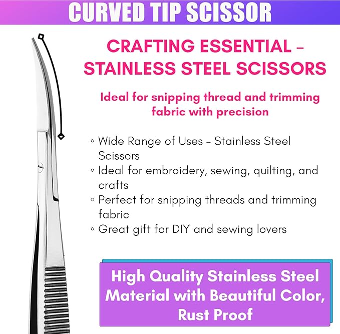 Cross Edge Curved Spring Scissors 5 Inch Stainless Steel Precision Eyebrow & - Image 6