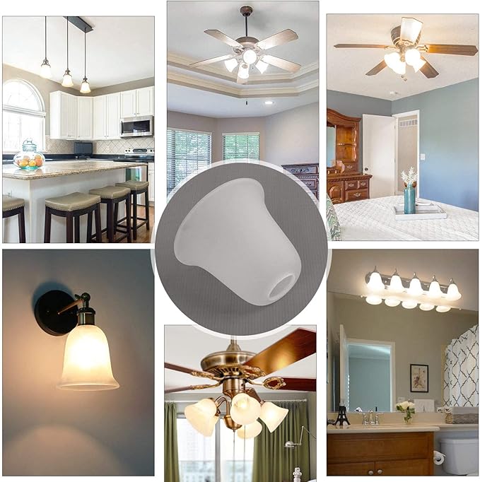 Eumyviv 3 Pack Bell Shaped Frosted Glass Lamp Shade Replacement - Image 5