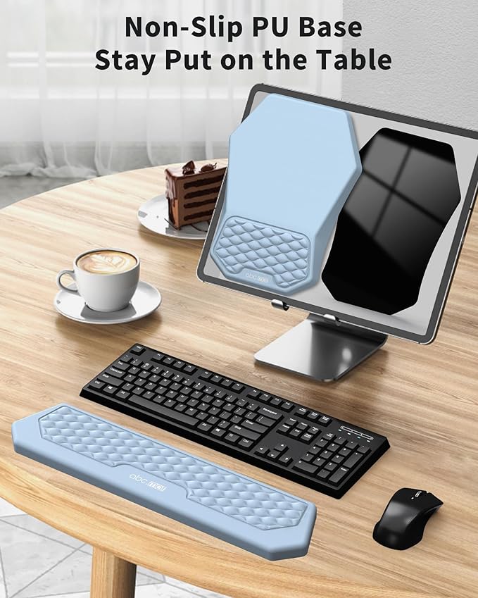 Ergonomic Mouse Pad and Keyboard Wrist Rest Support Set, Massage Design Mousepad - Image 5