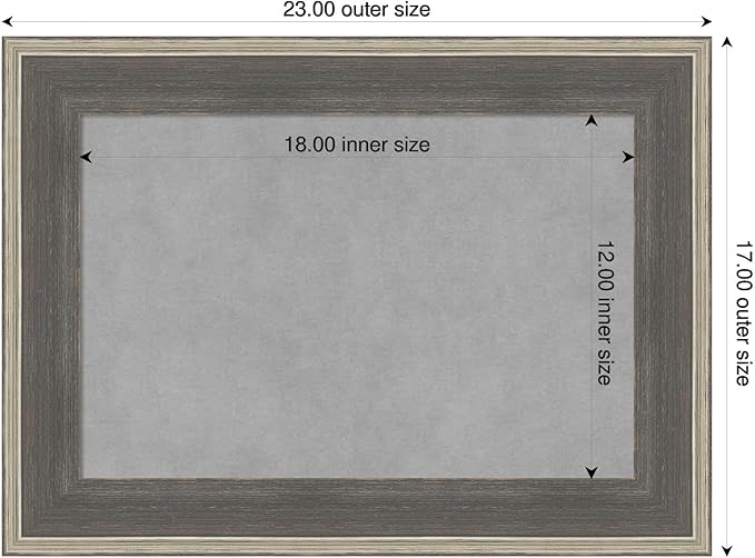 Amanti Art Grey Framed Magnetic Board 17x23 Small Vision Board - Image 2