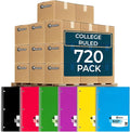 Rosmonde 720 Packs 1 Subject Notebooks, Spiral Notebook Bulk, College Ruled by Rosmonde