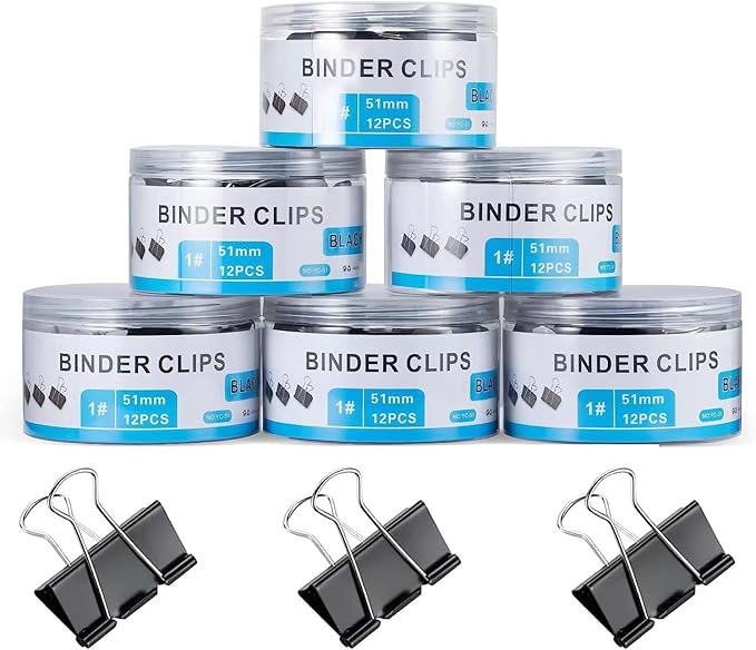 72 Pcs Extra Large Binder Clips 2 Inch Paper Clip Large Binding Clip, Jumbo by EFOK