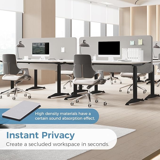 MORDEER 47.2" Privacy Desk Divider Panel, Acoustic Divider Panels - Image 3